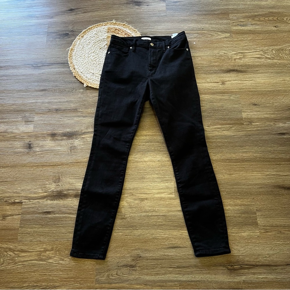 GOOD AMERICAN Womens Black Skinny Jeans
